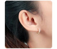 Gold Plated Silver Huggies Earring STHG-03-GP